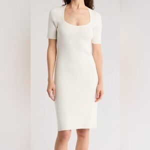 NWT BOSS Slim Fit Square Neck Ribbed Dress Womens XXL